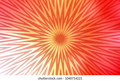 Light Red, Yellow vector cover with stright stripes. Lines on blurred abstract background with gradient. Pattern for your busines websites.