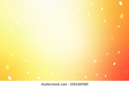 Light Red, Yellow vector cover with beautiful snowflakes. Decorative shining illustration with snow on abstract template. The pattern can be used for year new  websites.