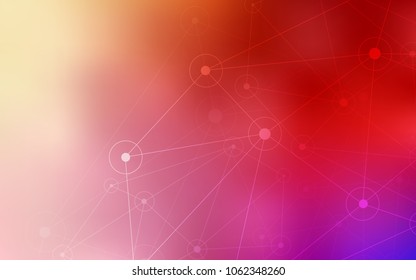 Light Red, Yellow vector cover with spots, lines. Design with connection of dots and lines on colorful background. Beautiful design for your business advert.
