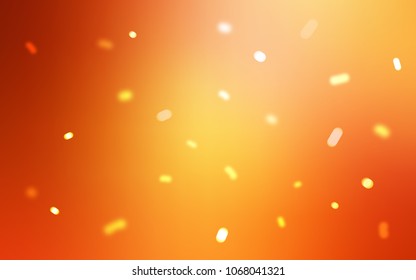 Light Red, Yellow vector cover with beautiful snowflakes. Glitter abstract illustration with crystals of ice. New year design for your business advert.