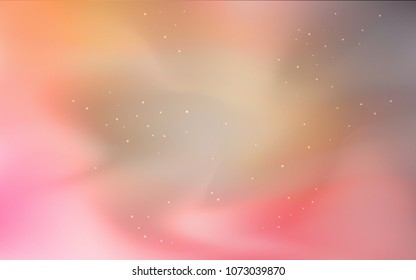 Light Red, Yellow vector cover with astronomical stars. Shining illustration with sky stars on abstract template. Template for cosmic backgrounds.