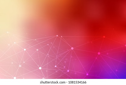 Light Red, Yellow vector cover with spots, lines. Decorative design in abstract style with triangle structure. Pattern can be used for futuristic ad, booklets.