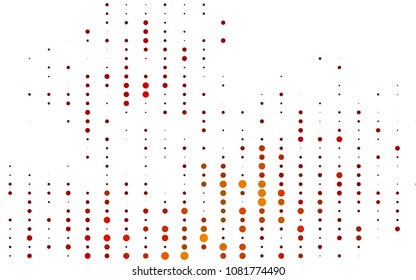 Light Red, Yellow vector  cover with spots. Illustration with set of shining colorful abstract circles. Pattern can be used as texture of water, rain drops.