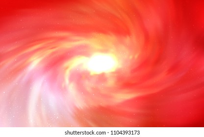 Light Red, Yellow vector cover with astronomical stars. Blurred decorative design in simple style with galaxy stars. Pattern for astronomy websites.