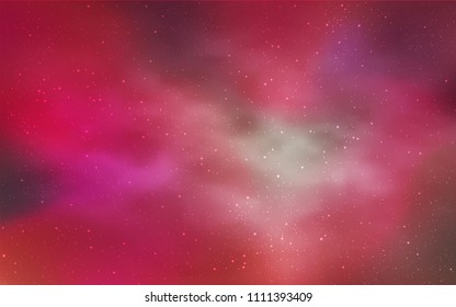 Light Red, Yellow vector cover with astronomical stars. Shining illustration with sky stars on abstract template. Template for cosmic backgrounds.