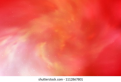 Light Red, Yellow vector cover with astronomical stars. Glitter abstract illustration with colorful cosmic stars. Pattern for astrology websites.