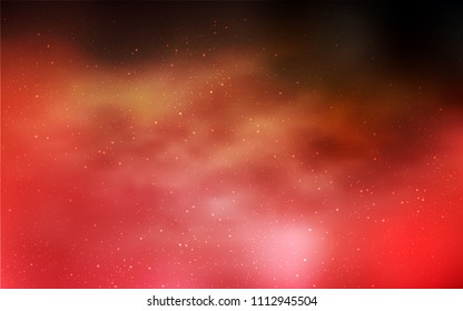 Light Red, Yellow vector cover with astronomical stars. Shining illustration with sky stars on abstract template. Smart design for your business advert.