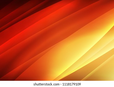 Light Red, Yellow vector cover with long lines. Lines on blurred abstract background with gradient. The template can be used as a background.