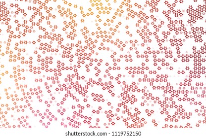 Light Red, Yellow vector cover with small and big stars. Glitter abstract illustration with colored stars. The pattern can be used for new year ad, booklets.