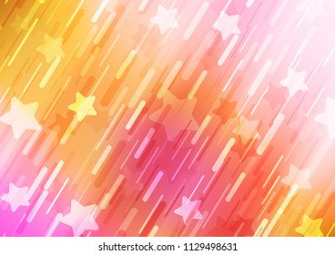 Light Red, Yellow vector cover with long lines. Blurred decorative design in simple style with lines. Best design for your ad, poster, banner.