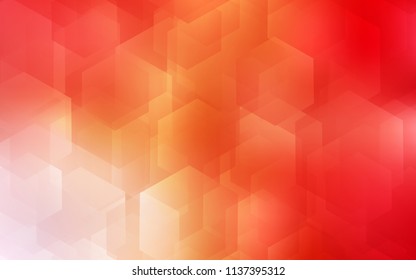 Light Red, Yellow vector cover with set of hexagons. Design in abstract style with hexagons. Beautiful design for your business advert.