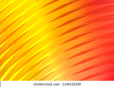 Light Red, Yellow vector cover with long lines. Decorative shining illustration with lines on abstract template. Best design for your ad, poster, banner.