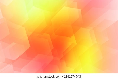 Light Red, Yellow vector cover with set of hexagons. Illustration with set of colorful hexagons. Pattern for texture of wallpapers.