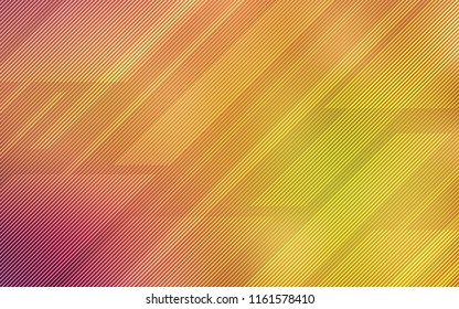 Light Red, Yellow vector cover with stright stripes. Lines on blurred abstract background with gradient. Pattern for ads, posters, banners.