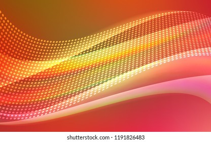 Light Red, Yellow vector cover with spots, lines. Decorative design in abstract style with triangle structure. Pattern for trendy fabric, wallpapers.