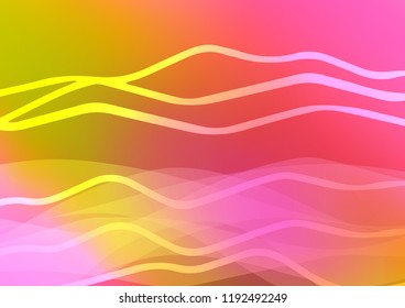 Light Red, Yellow vector cover with long lines. Lines on blurred abstract background with gradient. Smart design for your business advert.
