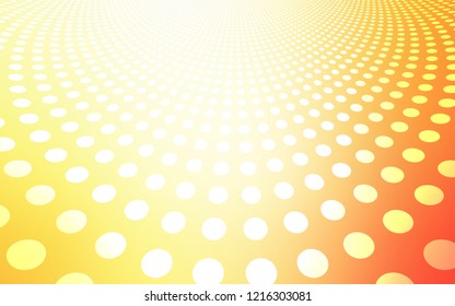 Light Red, Yellow vector cover with spots. Blurred bubbles on abstract background with colorful gradient. New design for ad, poster, banner of your website.