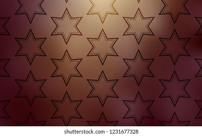 Light Red, Yellow vector cover with small and big stars. Stars on blurred abstract background with gradient. Smart design for your business advert.