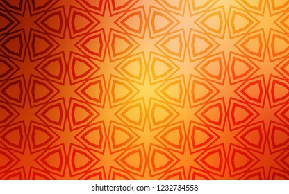 Light Red, Yellow vector cover with small and big stars. Blurred decorative design in simple style with stars. Template for sell phone backgrounds.