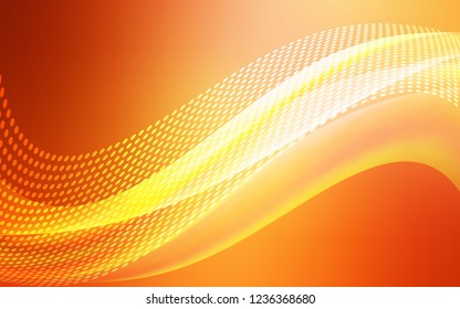 Light Red, Yellow vector cover with spots, lines. Glitter abstract illustration with connection of triangle structure. Pattern for futuristic ad, booklets.