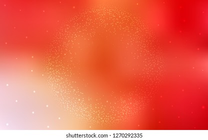 Light Red, Yellow vector cover with astronomical stars. Glitter abstract illustration with colorful cosmic stars. Pattern for futuristic ad, booklets.