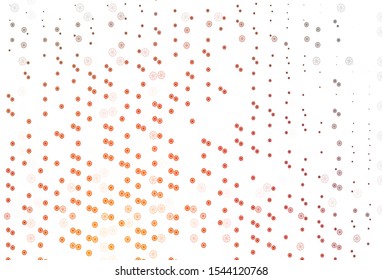 Light Red, Yellow vector cover with beautiful snowflakes. Modern geometrical abstract illustration with crystals of ice. New year design for your ad, poster, banner.
