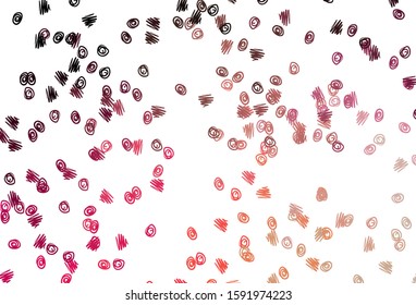 Light Red, Yellow vector cover with spots. Blurred decorative design in abstract style with bubbles. Pattern of water, rain drops.