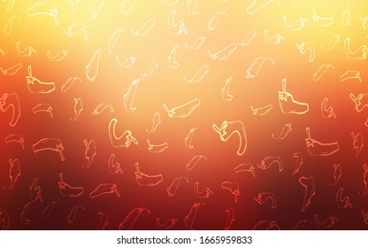 Light Red, Yellow vector cover with chili peppers. peppers on blurred abstract background with colorful gradient. Pattern for ads of breakfast, lunch, dinner.