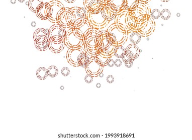 Rojo claro, cubierta vectorial amarilla con manchas. Diseño decorativo borroso en estilo abstracto con burbujas. Patrón de anuncios, folletos.
