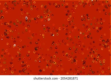 Light Red, Yellow vector cover with spots. Abstract illustration with colored bubbles in nature style. Completely new template for your brand book.