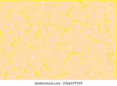 Rojo claro, cubierta vectorial amarilla con manchas. Diseño decorativo borroso en estilo abstracto con burbujas. Diseño para afiches, pancartas.