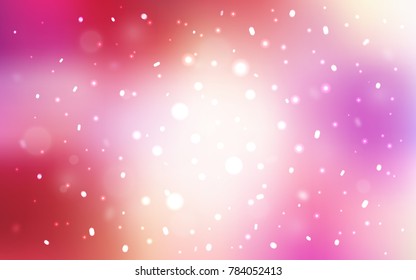 Light Red, Yellow vector cover with beautiful snowflakes. Glitter abstract illustration with crystals of ice. The pattern can be used for new year ad, booklets.