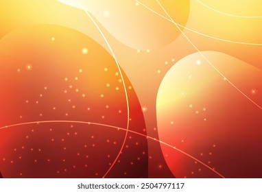 Light Red, Yellow vector Decorative design in abstract style with bubbles, lines. Blurred bubbles on abstract background with colorful gradient. Wallpaper for a cell phone.
