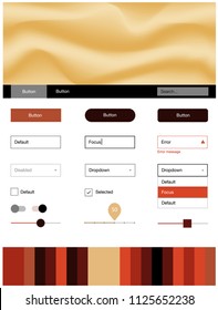 Light Red, Yellow vector design ui kit with curved circles. Modern gradient abstract illustration with bandy lines. This template you can use for landing pages.
