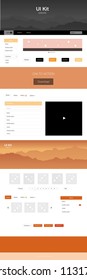 Light Red, Yellow vector design ui kit with landscape. Decorative ui kit design in abstract style with colorful rocks. Beautiful layout for websites, landing pages.
