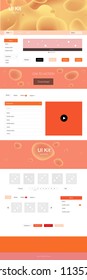 Light Red, Yellow vector design ui kit with curved circles. Modern gradient abstract illustration with bandy lines. This template you can use for websites.