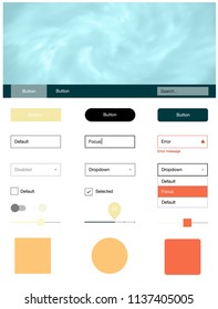 Light Red, Yellow vector design ui kit with universe stars. Colorful Style guide with stars on abstract background. This sample is for your landing page.