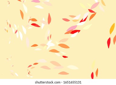 Light Red, Yellow vector doodle backdrop with leaves. New colorful illustration in doodle style with leaves. The best design for your business.