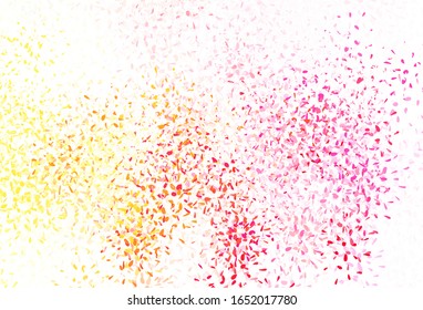 Light Red, Yellow vector doodle backdrop with leaves. leaves on blurred abstract background with gradient. Pattern for wallpapers, coloring books.