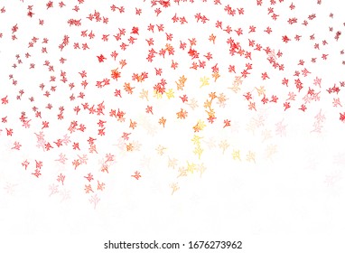 Light Red, Yellow vector doodle layout with sakura. Sketchy doodles on white background. Template for backgrounds of cell phones.