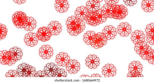 Light Red, Yellow vector doodle template with flowers. Illustration with abstract colorful flowers with gradient. Pattern for website designs.