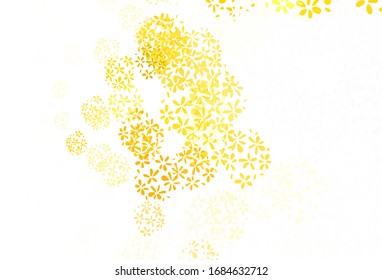 Light Red, Yellow vector doodle texture with leaves. Colorful illustration in doodle style with leaves. Textured pattern for websites, banners.