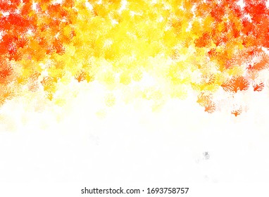 Light Red, Yellow vector doodle template with branches. Brand new colored illustration with leaves and branches. Colorful pattern for kid's books.