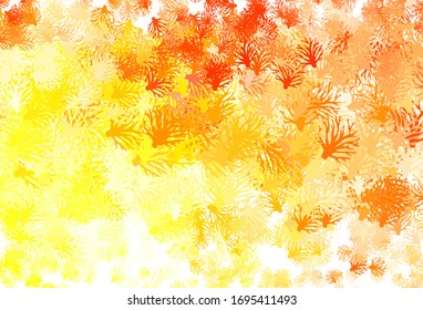 Light Red, Yellow vector doodle template with branches. Abstract illustration with leaves, branches in doodles style. New design for your business.