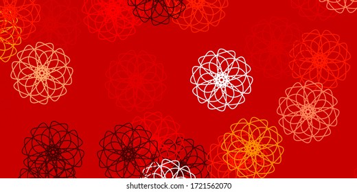 Light Red, Yellow vector doodle texture with flowers. Gradient colorful abstract flowers on simple background. Pattern for women day promotion.