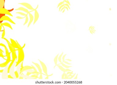 Hellrote, gelbe Vektor Doodle-Vorlage mit Blättern. Dekorative Illustration mit Doodles auf abstrakter Vorlage. Neue Vorlage für Ihr Design.