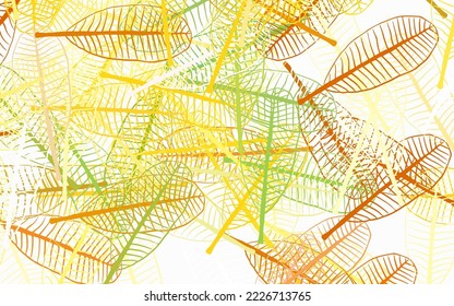 Light Red, Yellow vector doodle background with leaves. Glitter abstract illustration with doodles and leaves. A new texture for your wallpaper design.