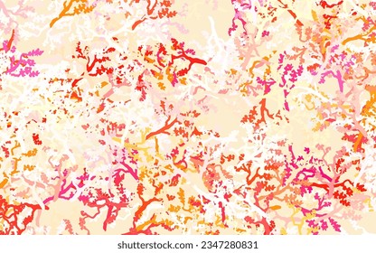 Light Red, Yellow vector doodle template with leaves, branches. Creative illustration in blurred style with leaves, branches. Brand new design for your business.