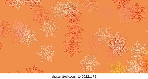 Raro claro, patrón de doodle vectorial amarillo con flores. Flores abstractas coloreadas degradadas sobre un fondo sencillo. Diseño inteligente para folletos, libros.