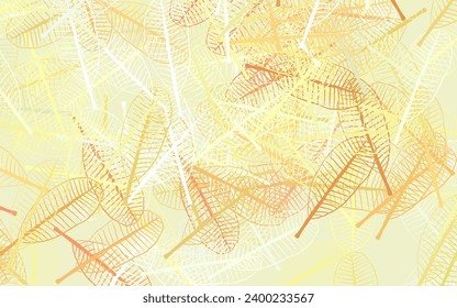 Light Red, Yellow vector doodle backdrop with leaves. Colorful illustration in doodle style with leaves. Doodle design for your web site.